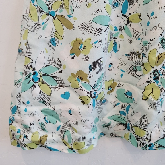 Merona 100% Silk Pleated A-Line Floral Print Skirt Women's Size 10 - Picture 6 of 12